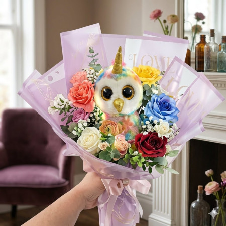 Doll with Artificial Flowers | Last Chance Deals