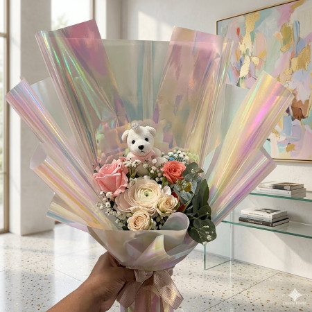 Money Bouquet with Artificial Flowers (20 stems)