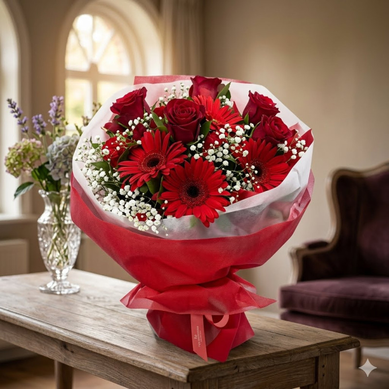 MIX  AND ROSE FLOWER - 13 Mix & Rose Flower Bouquet | Flores Frescas en LiñaEleva o teu espazo co noso bouquet MIX AND ROSE FLOW