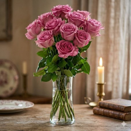 Luksus rosa roser blomsterbukett