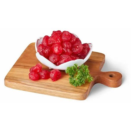 Glazed red cherries in bowl