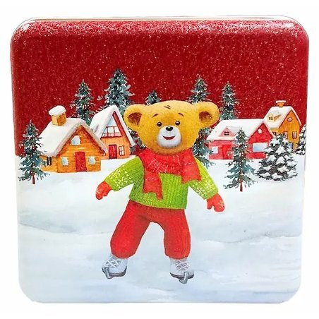 Boîte souvenir hivernale festive de l'ours