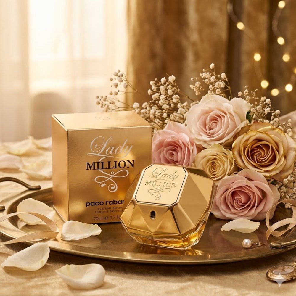 PACO RABANNE LADY MILLION 80ML frasco de perfume dorado