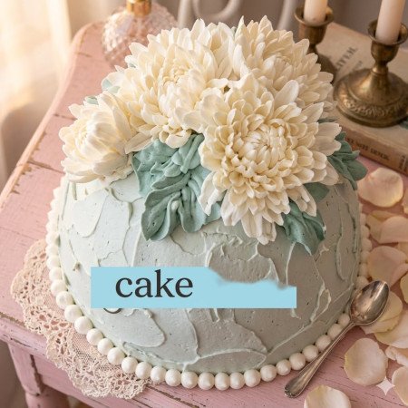 Sage green floral botanical cake