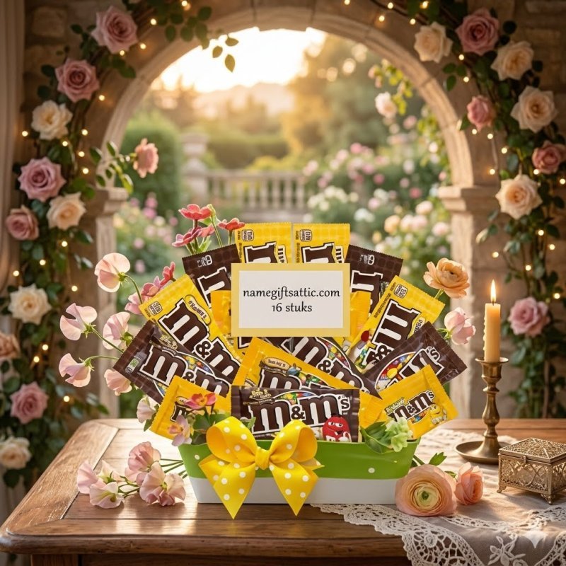 M&M Peanut Chocolate Candy Gift Basket | 10 Piece Set