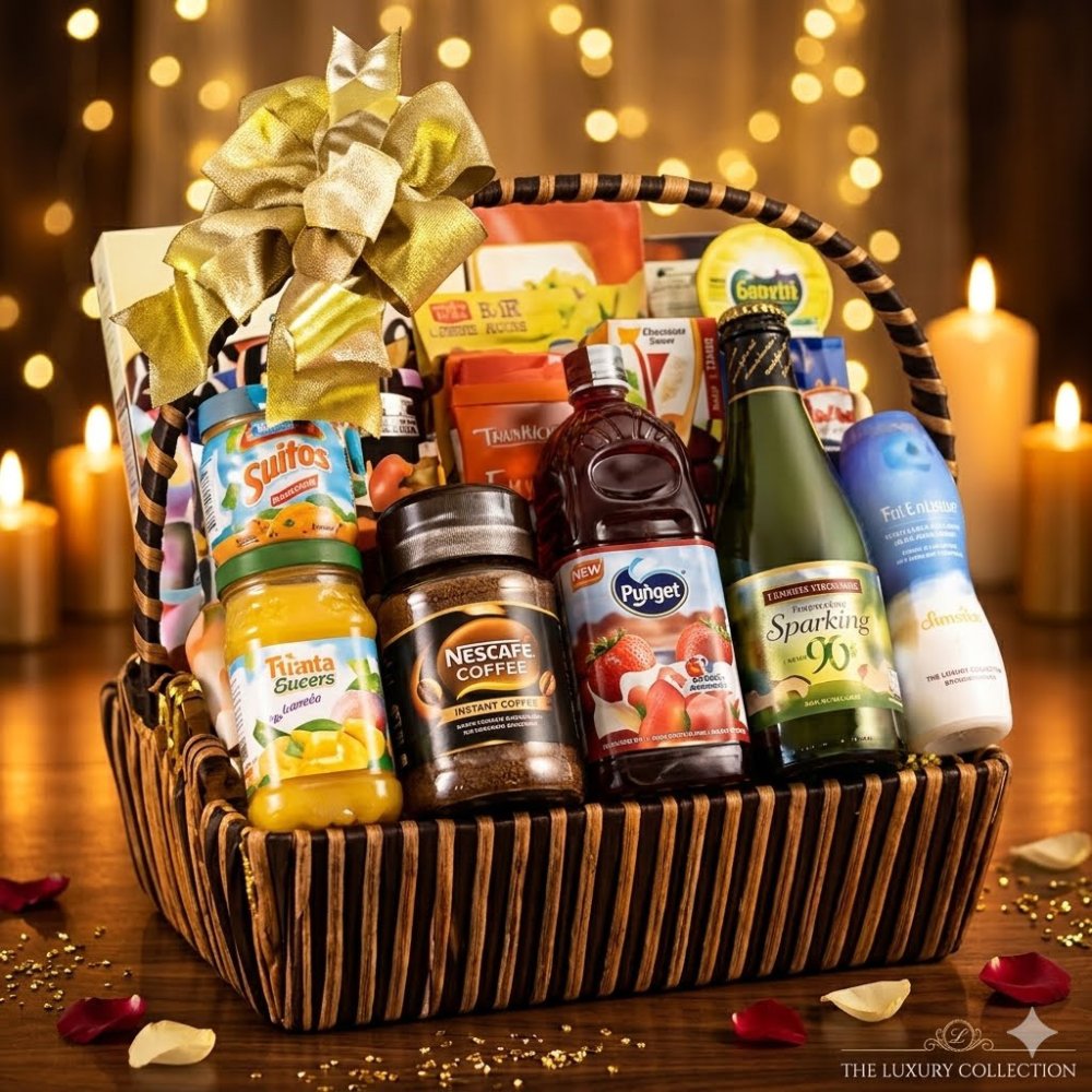 Luxury gourmet housewarming gift hamper