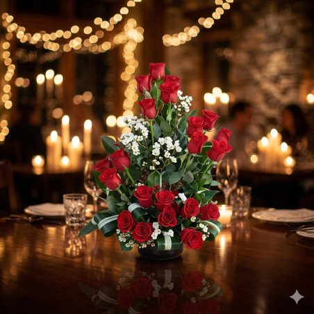 Luxury red rose floral arrangement