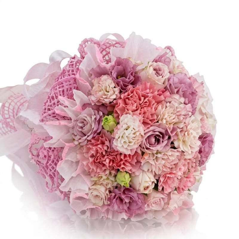 CARNATION WITH SWEET ROSE FLOWER - 8 Kryddnejlika & Söt Ros Bukett | Färska BlommorNjut av skönheten i vår CARNATION WITH SWEET 