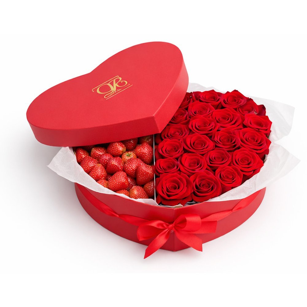 Rose strawberry flower gift box
