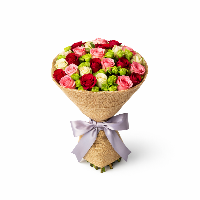 Pink and red rose bouquet