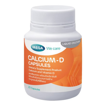 MEGA We care Suplemento Calcium-D para a saúde ósea | 20 cápsulas botella