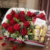 Red roses and chocolate hamper