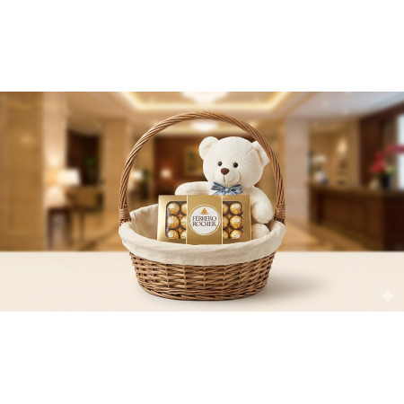 Teddy Basket Rayong - 1 Teddy Basket Rayong – Teddy BasketTeddy bear baskets delivered in Rayong.