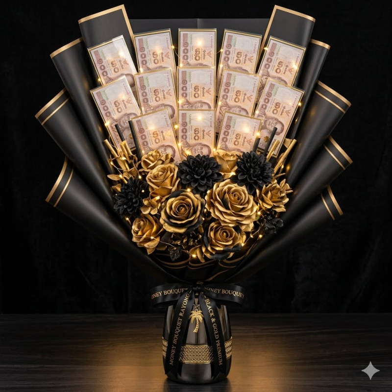 Money Bouquet Rayong – Black & Gold Premium MONEY GIFT - Foto 1