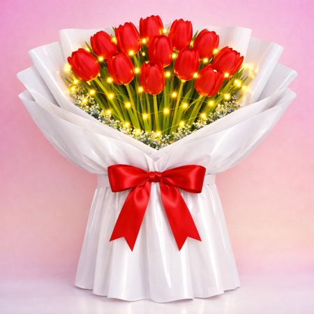 Red Tulip Bouquet 10 - 1 