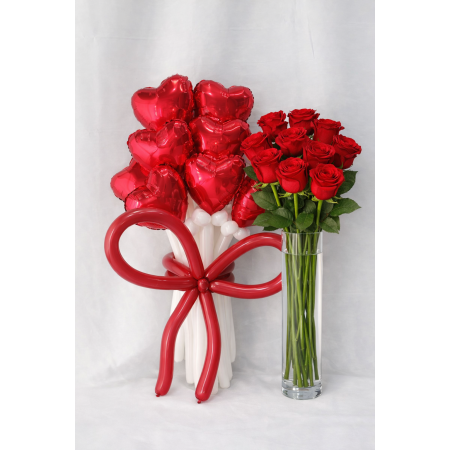  Heart Balloons Vase Vase of Flowers - Foto 1