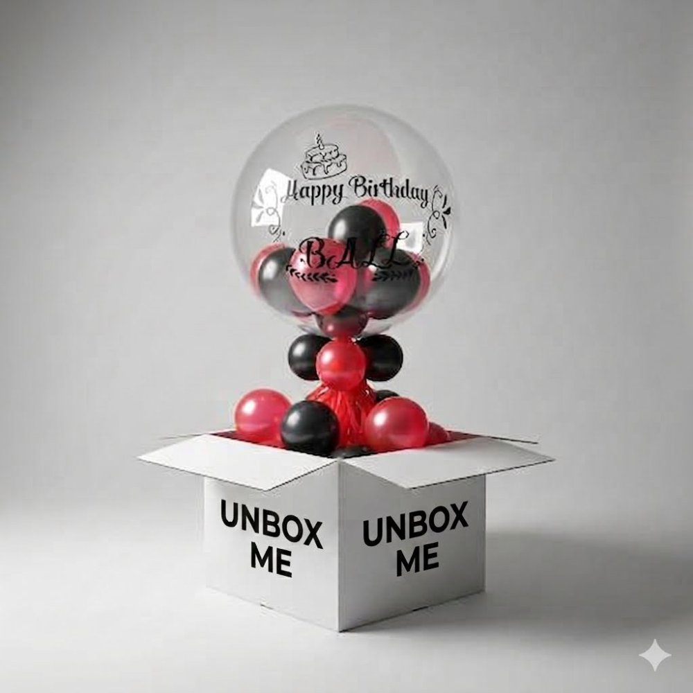 Surprise Bubble Balloon Box | Zestaw dekoracji prezentowych