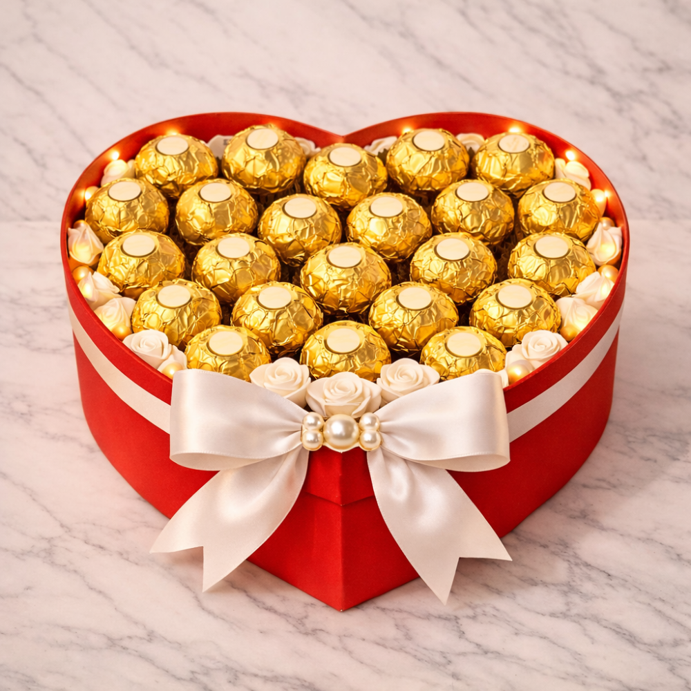 Элегантная коробка Ferrero | Роскошный набор конфет в форме сердца