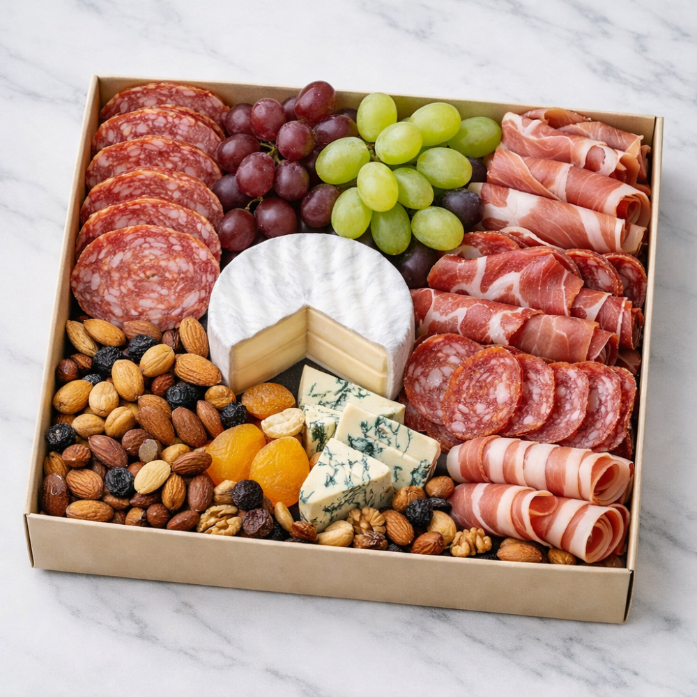 Gourmet charcuterie and cheese box