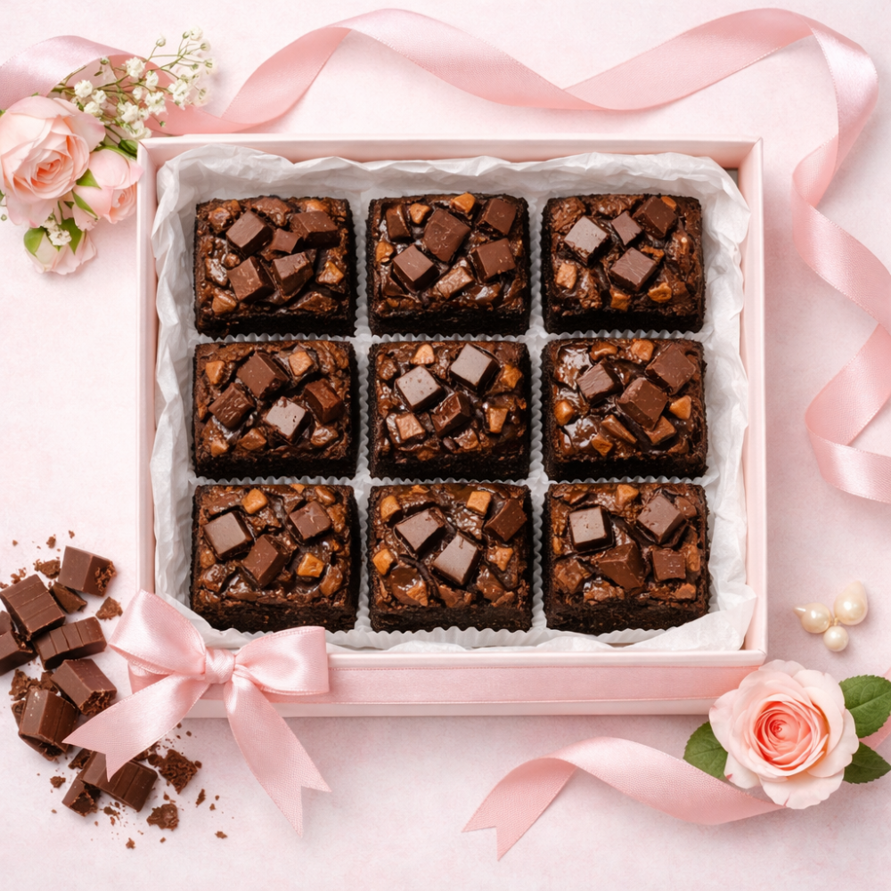 Assorterad chokladbrownie presentförpackning