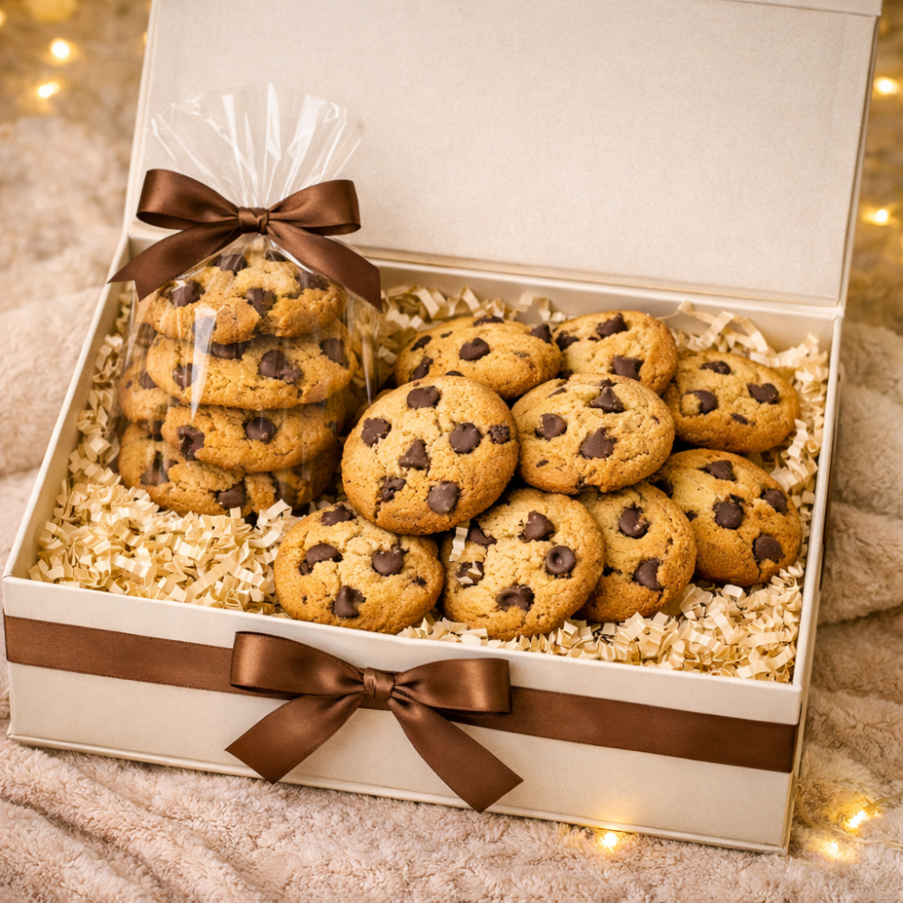 Luxury chocolate chip cookie gift box