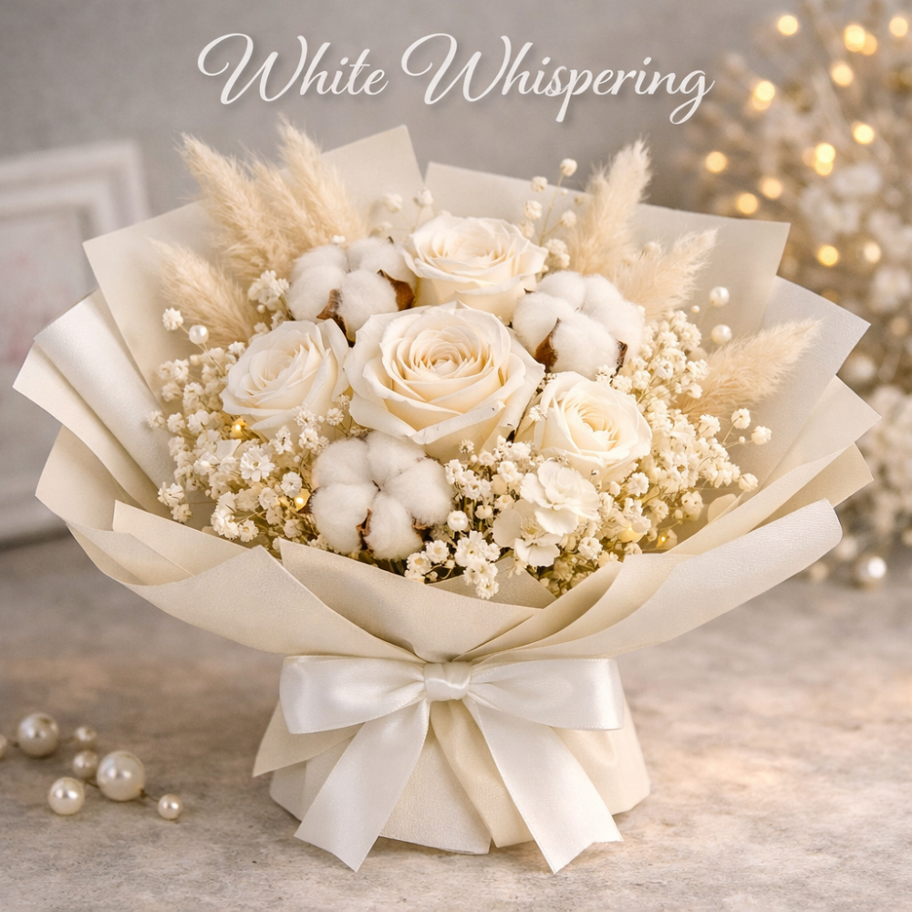 White Whispering Dried Bouquet