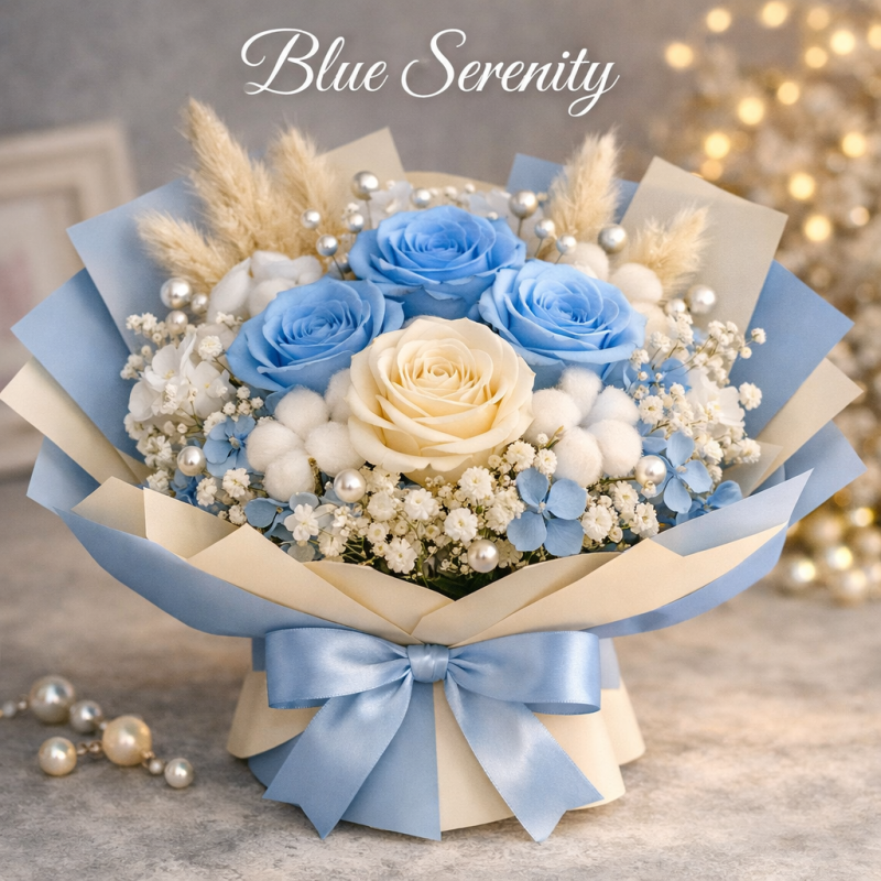 Blue Serenity dried floral bouquet