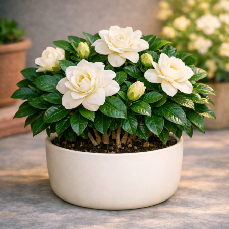Gardenia Flower Plant in ceramic pot
