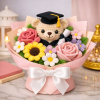 Crochet Teddy Graduation Bouquet - Handmade Flower Gift