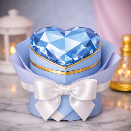Blue heart luxury jewelry box