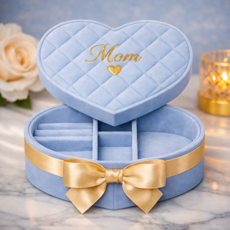 Blue velvet heart Mom Box