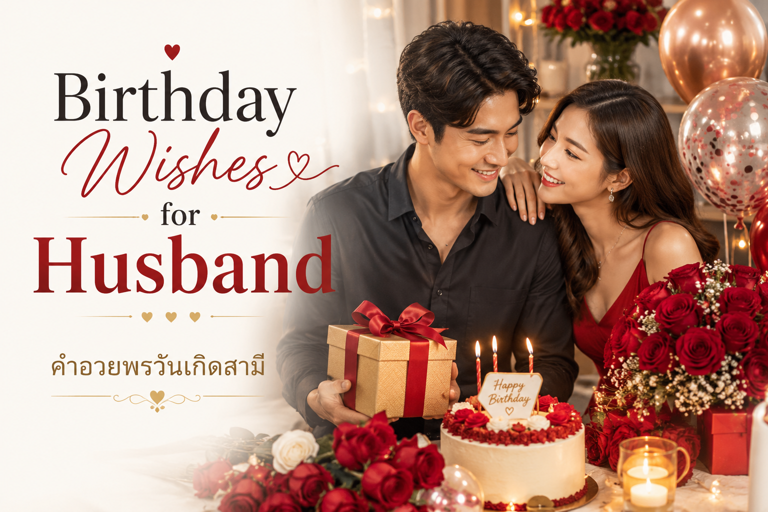 Birthday Wishes for Husband (คำอวยพรวันเกิดสามี)