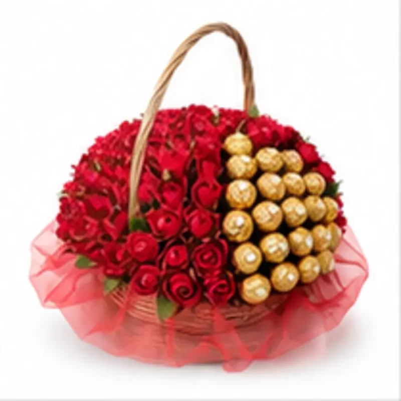 Valentine's Day Gift Set | 25 Premium Roses & Chocolates - 360 degree view - frame 1 of 36
