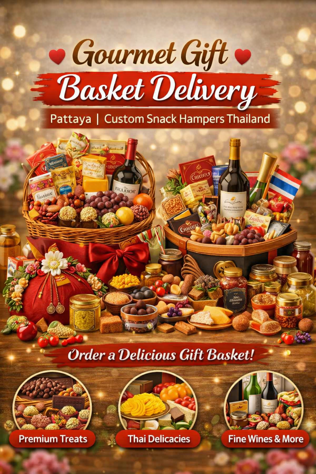Gourmet Gift Basket Delivery Pattaya | Custom Snack Hampers Thailand